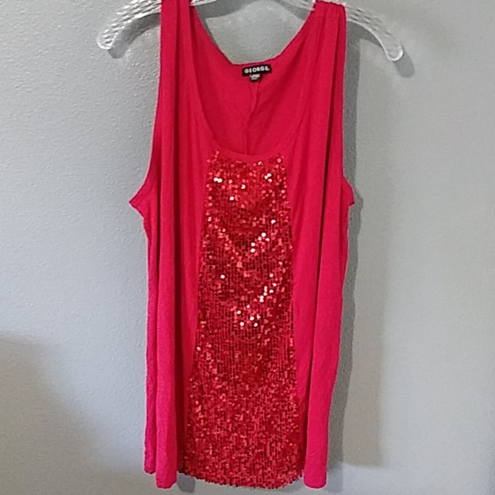 Red Sequin 2X Tank